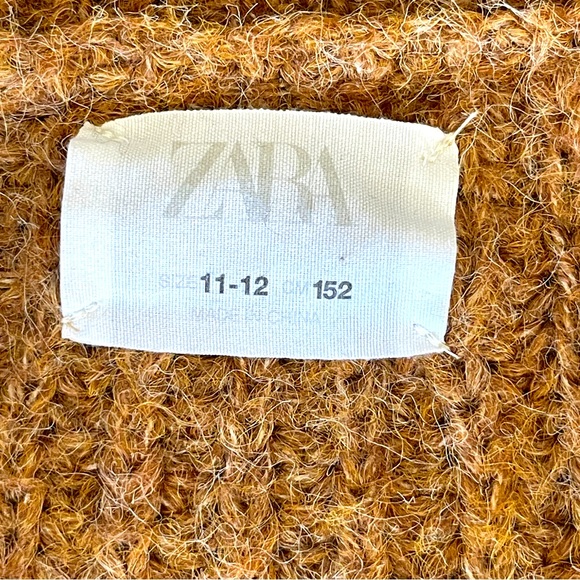 Zara 100% Polyester Brown Button Down Knitted Sweater for Girls Size 11-12 - Picture 9 of 13